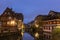 Classic view in petite France ,Strasbourg at dusk