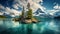 Classic view of Spirit Island in Maligne Lake in Jasper National Park, Alberta, Canada