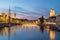 Classic views of the Zurich Skyline at sunset