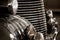 Classic Vintage car chrome grille old car and Headlight detail