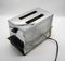 Classic vintage chrome toaster on white