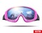 Classic vintage old school pink ski goggles