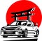 Classic vintage retro legendary Japanese sports car Subaru Impreza 