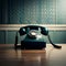Classic vintage rotary telephone - ai generated image