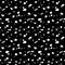 Classic vintage seamless pattern with ink blot dot, texture grunge crayons ink. White on black background. Can be used for