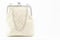 Classic vintage white lady beaded handbag