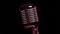 Classic Vocal Microphone slow rotating and reflects stage lights