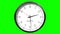 Classic wall clock on green background - 2 to 3 o clock
