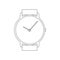 Classic watch simple line icon. Isolated vector sign