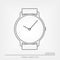 Classic watch simple line icon. Isolated vector sign with editable stroke