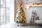 Classic white christmas interior defocused