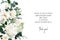 Classic white peony, ivory rose flowers, cedar branch, eucalyptus, fern, salal, greenery vector design