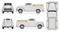 Classic white pickup truck vector mock-up