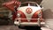 Classic white and red van in Henry Ford Museum of Innovations in Detroit, USA