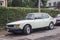 Classic white Saab 99 car parked