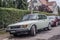 Classic white Saab 99 car parked