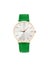 Classic women gold watch white dial, red leather strap isolate white background