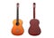Classic wood acoustic guitar - front and back view