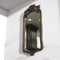 Classic wood carved mirror frame on white wall 3d render