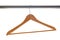 Classic Wood Clothes Hanger on Coat Closet Bar