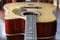 Classic wooden acoustic guitar