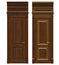 Classic wooden door with cast-iron parts, cornices and platbands