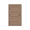 Classic wooden entrance door, closed brown elegant door vector illustration