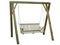 Classic wooden outdoor hanging swing bench furniture  on white background