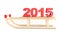 Classic Wooden Sled with 2015 New Year Sign