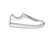 Classic y2k, 90s and 2000s aesthetic. Outline style sneakers, sports shoes, vintage element. Hand-drawn vector illustration.