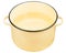 Classic yellow enamel saucepot with water isolated