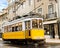 Classic yellow tram of Lisbon, Portugal