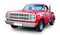 Classical American 1979 Dodge Lil Red Express. White background