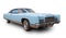 Classical American luxury car 1973 Lincoln Continental Coupe. White background