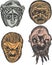 Classical ancient Greek drama masks