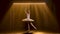 Classical ballet choreography perfoming by young beautiful graceful ballerina in white tutu. White swan part in