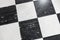 Classical black and white checkered pattern, floor tiles