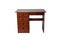 Classical brown writing desk with drawers isolated on a white background