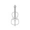 Classical cello black and white icon. Isolated Vector String ill.