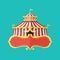 Classical Circus tent with banner for text, Vector illustration