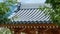 Classical curved gray Roof of gate to Japanese Zen Garden.