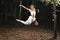 Classical dancer graceful jump