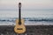 Classical guitar on a background of the sea