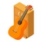 Classical guitar icon isometric vector. Stringed musical instrument near closet