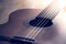 Classical guitar and strings, professional instrument