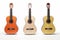 Classical guitars on a white background.