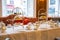 Classical London afternoon tea with English breakfast