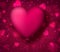 Classical magenta balloon heart background.