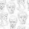 Classical man head bust . Seamless pattern. Vector vintage themed background