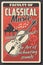 Classical music faculty vector vintage poster